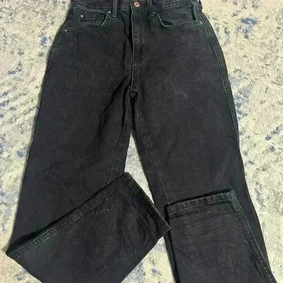We the free straight leg jeans in worn black 25 - Picture 3 of 6